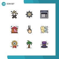 9 icônes créatives signes et symboles modernes du site web de la maison mise en page web diwali éléments de conception vectoriels modifiables vecteur