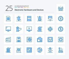 appareils 25 pack d'icônes de couleur bleue, y compris suivi. dispositifs. électronique. Bluetooth. dispositifs vecteur