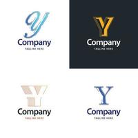 lettre y grand logo pack design création de logos modernes créatifs pour votre entreprise vecteur