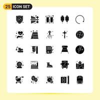 25 icônes créatives signes et symboles modernes d'éléments de conception vectoriels modifiables de chien frit de laboratoire de nourriture de rue dans le sens des aiguilles d'une montre vecteur