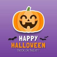 modèle de bannière halloween heureux avec citrouille effrayante vecteur