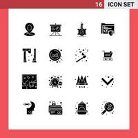 pack d'icônes vectorielles stock de 16 signes et symboles de ligne pour le développement de dossier de recherche de sécurité hache éléments de conception vectoriels modifiables vecteur