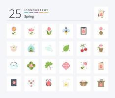 pack d'icônes de couleur plate printemps 25 comprenant une fleur. printemps. Rose. presse-papiers. punaise vecteur