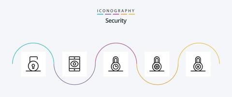 pack d'icônes de ligne de sécurité 5 comprenant. protection. protection. privé. protection vecteur