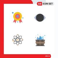 pack d'icônes plates de 4 symboles universels d'insigne de chimie de prix éléments de conception vectoriels modifiables de laboratoire humain vecteur