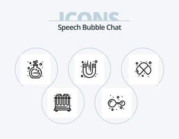 pack d'icônes de ligne de chat 5 conception d'icônes. . conversation. . conversation vecteur
