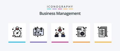 ligne de gestion d'entreprise remplie de 5 packs d'icônes comprenant. croissance. serveur. le management. le management. conception d'icônes créatives vecteur