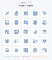 concepteur graphique créatif 25 pack d'icônes bleues telles que la conception graphique. image. motif. motif. image vecteur