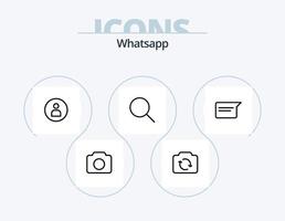 pack d'icônes de ligne WhatsApp 5 conception d'icônes. emplacement. basique. casque de musique. ui. recherche vecteur