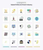 politique nue créative et industrie fintech 25 pack d'icônes plates telles que la fraude. carte. industrie. bancaire. idée vecteur