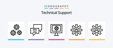 pack d'icônes de la ligne 5 du support technique, y compris le message texte. message. un service. discuter. question. conception d'icônes créatives vecteur