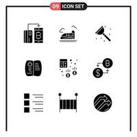 pack d'icônes vectorielles stock de 9 signes et symboles de ligne pour compte éléments de conception vectoriels modifiables de service ouvert de vitesse de pâques vecteur