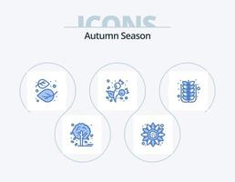 pack d'icônes bleu automne 5 conception d'icônes. automne. du froid. feuille. nourriture. l'automne vecteur