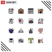 16 icônes créatives signes et symboles modernes de document clip globe dossier web éléments de conception vectoriels créatifs modifiables vecteur