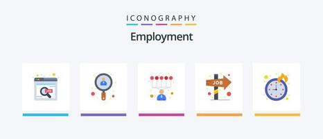 pack d'icônes d'emploi plat 5 comprenant une montre. date limite. personnel. occasion. choix. conception d'icônes créatives vecteur