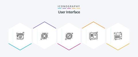 interface utilisateur Pack d'icônes de 25 lignes comprenant . la communication. direction. discuter. page vecteur