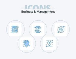 pack d'icônes bleues d'affaires et de gestion 5 conception d'icônes. compagnie. en espèces. facture. Chargement en cours. un verre vecteur