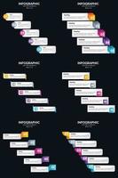 vecteur 6 infographie pack présentation modèle de diapositive 5 étapes cycle diagrammes et chronologies