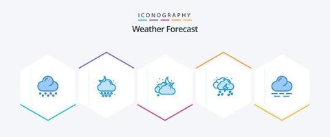 pack d'icônes bleu météo 25, y compris le nuage. la météo. nuage. pluie. nuage vecteur