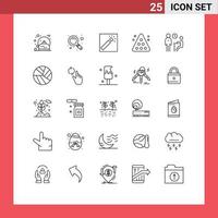 25 icônes créatives signes et symboles modernes d'éléments de conception vectoriels modifiables de la piscine de billard de photographe de sport d'emploi vecteur