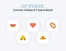 pack d'icônes plates de plage 5 conception d'icônes. . plage. . Maître nageur vecteur