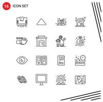 16 icônes créatives signes et symboles modernes de la technologie immobilier technologie de maison avancée éléments de conception vectoriels modifiables vecteur