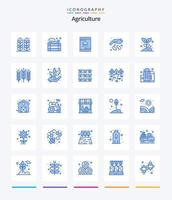 agriculture créative 25 pack d'icônes bleues telles que la croissance. jardin. agriculture. agriculture. sol vecteur