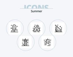 pack d'icônes de ligne d'été 5 conception d'icônes. l'été. vacances. l'été. l'été. un verre vecteur
