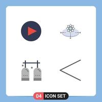 4 icônes plates vectorielles thématiques et symboles modifiables du concept d'équipement de flèche éléments de conception vectoriels modifiables en oxygène léger vecteur