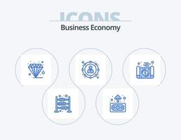 pack d'icônes bleu économie 5 conception d'icônes. bancaire. leader. Entreprise. économie. pastel vecteur