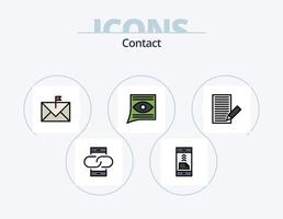 pack d'icônes remplies de ligne de contact 5 conception d'icônes. ouvrir. e-mail. téléphone fixe. la communication. e-mail vecteur