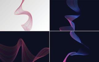 arrière-plans vectoriels abstraits de courbe d'onde moderne pour un look tendance et contemporain vecteur