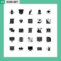 interface mobile glyphe solide ensemble de 25 pictogrammes de flèche droite aumône éléments de conception vectoriels modifiables chrétien de pâques vecteur