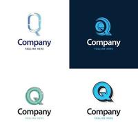 lettre q grand logo pack design création de logos modernes créatifs pour votre entreprise vecteur