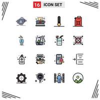 16 icônes créatives signes et symboles modernes de choisir flèche petit déjeuner huile moteur modifiable éléments de conception de vecteur créatif