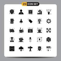 interface mobile glyphe solide ensemble de 25 pictogrammes d'halloween graph locker chart analytics éléments de conception vectoriels modifiables vecteur