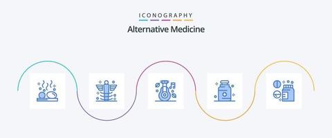 pack d'icônes bleues de médecine alternative 5, y compris médical. santé. médical. la nature. médical vecteur