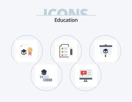 pack d'icônes plat éducation 5 conception d'icônes. l'école. éducation. Didacticiel. université. éducation vecteur