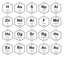 20 tableau préodique de la conception du pack d'icônes d'éléments vecteur