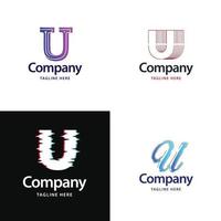 lettre u grand logo pack design création de logos modernes créatifs pour votre entreprise vecteur