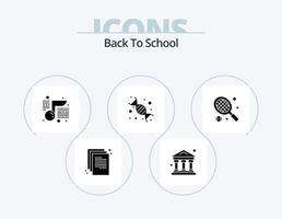 pack d'icônes de glyphe de retour à l'école 5 conception d'icônes. sport. génétique. Remarque. éducation. la biologie vecteur