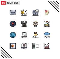 pack d'icônes vectorielles stock de 16 signes et symboles de ligne pour les sentiments de l'esprit de bain de tête de carte éléments de conception vectoriels créatifs modifiables vecteur