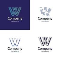 lettre w grand logo pack design création de logos modernes créatifs pour votre entreprise vecteur