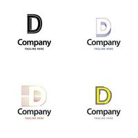 lettre d grand logo pack design création de logos modernes créatifs pour votre entreprise vecteur