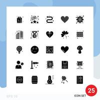 pack de 25 glyphes solides créatifs de flèches préférées d'automne comme des éléments de conception vectoriels modifiables de coeur vecteur