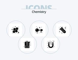 pack d'icônes de glyphe de chimie 5 conception d'icônes. test. laboratoire. magnétique. molécule. atomes vecteur