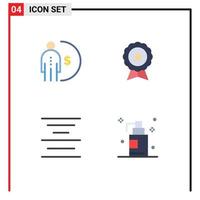 pack d'icônes plates de 4 symboles universels d'éléments de conception vectoriels modifiables du centre de commerce électronique de gestion de confiance vecteur