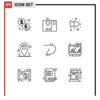 ensemble de 9 pack de contours commerciaux pour les éléments de conception vectoriels modifiables d'entreprise vecteur