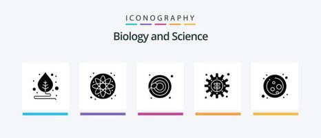 pack d'icônes de glyphe de biologie 5 comprenant. la science. sperme. molécule. paramètre. conception d'icônes créatives vecteur