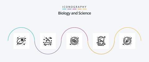 pack d'icônes de la ligne 5 de biologie, y compris la feuille. leçon. du sang. molécule. rouge vecteur